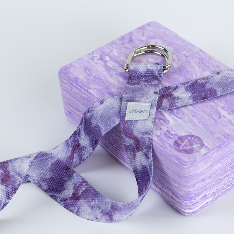 Vaken Marbled Yoga Strap - Purple Marbled