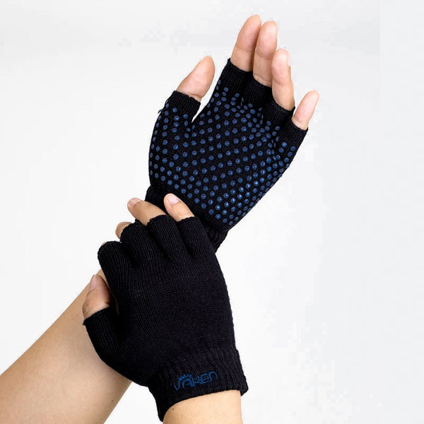 Vaken Grip Gloves-1 Pairs/Pack - Black Dot Dark Blue