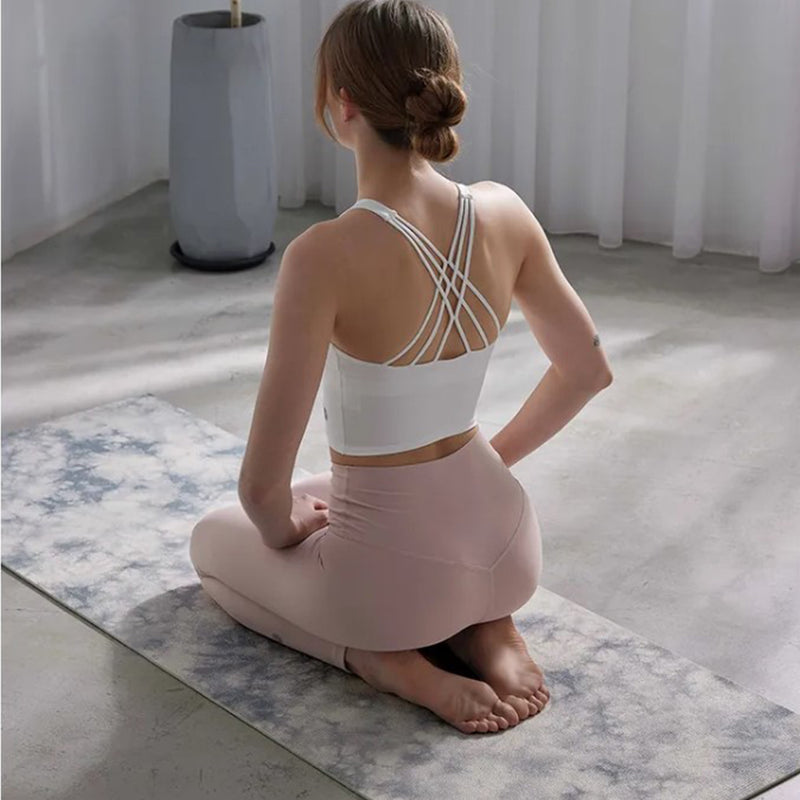 easyoga Premium Pattern Yoga Mat - FK6 Light Gray-White