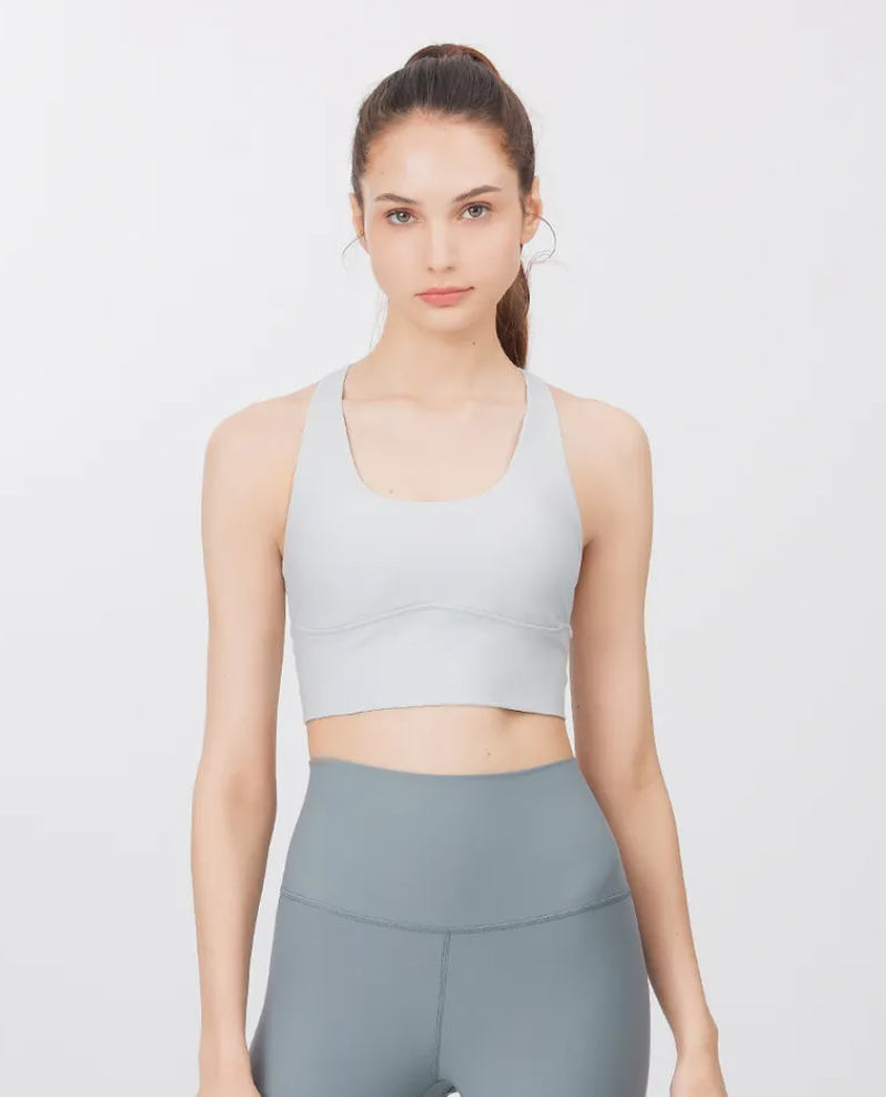 easyoga Lespiro Crew Neck Cropped Tank - Light Gray