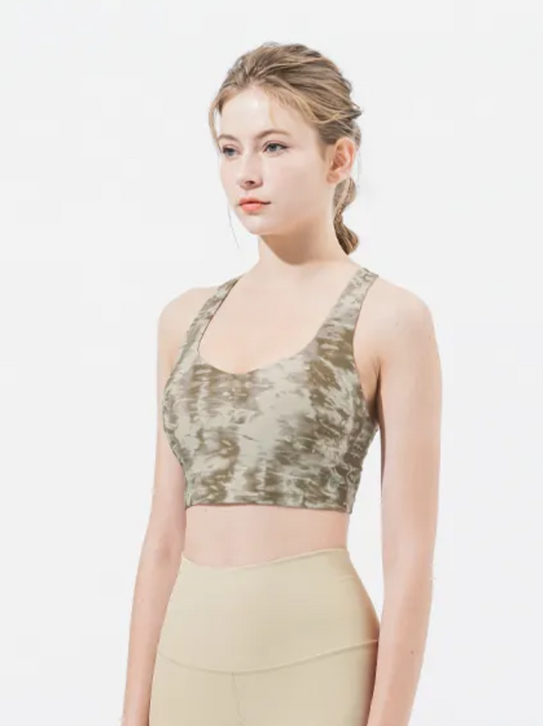 easyoga LESPIRO Interweave Cropped Tank - FH3 Khaki Dye