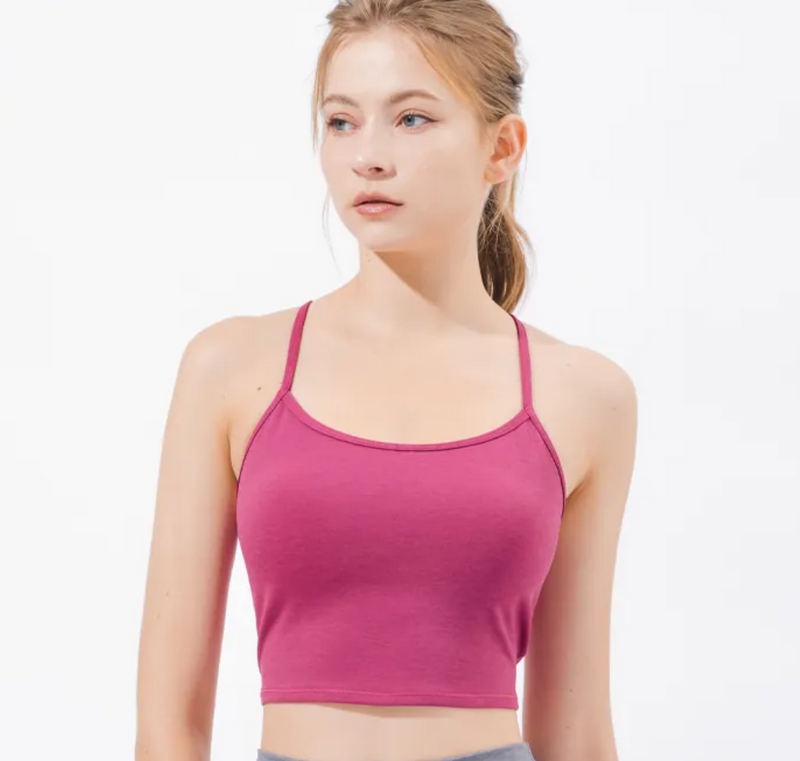 easyoga LA-VEDA Exquisite X Cropped Tank - M45 M-Red Violet