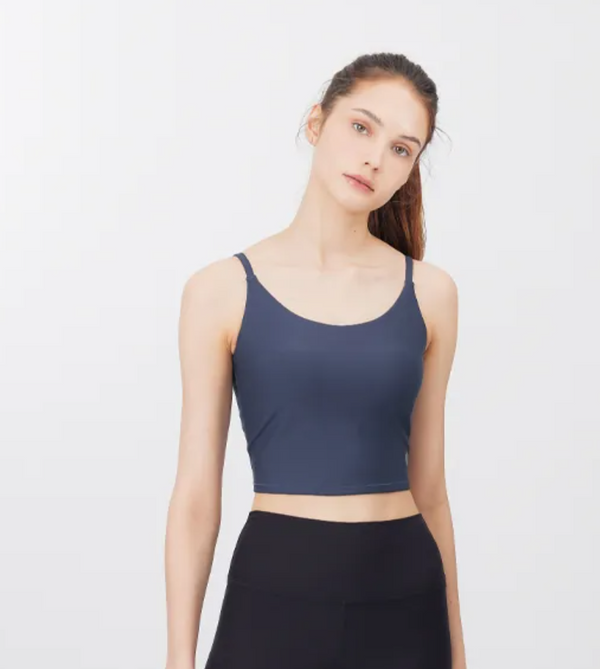 easyoga LA-VEDA U-Shape Cropped Tank (Nylon) - B08 Ink Blue