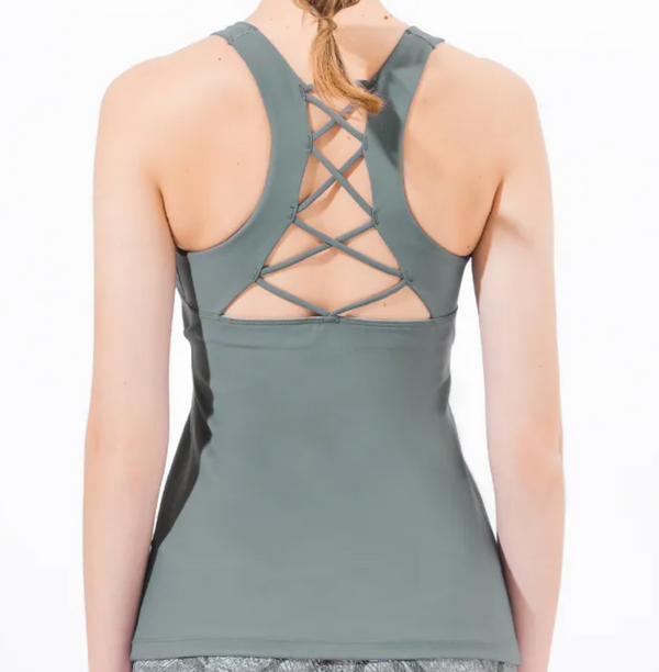 easyoga LESPIRO Grid Tank - G09 Dark Gray Green