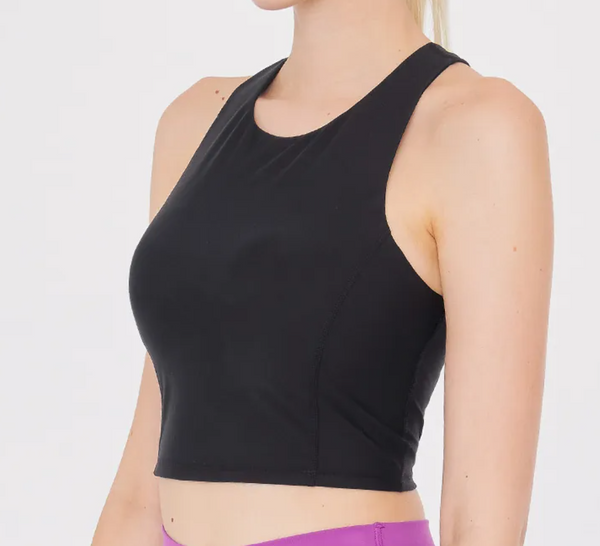 easyoga LA-VEDA Prima Cropped Tank - L1 Black