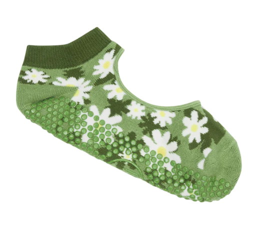 MoveActive Slide On Non Slip Grip Sock - Daisy Floral