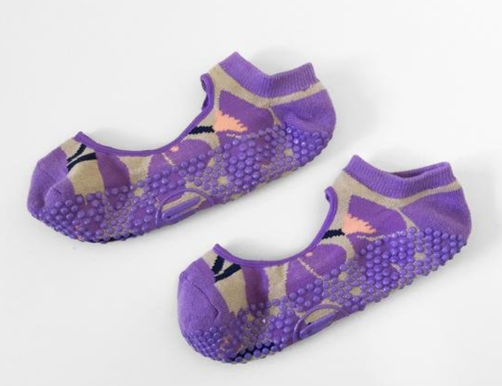 MoveActive Slide On Non Slip Grip Sock -  Hibiscus Purple