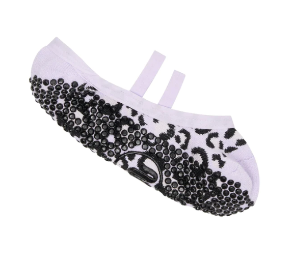 MoveActive Ballet Non Slip Grip Socks - Party Purple Cheetah