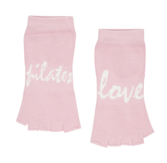 MoveActive Toeless Non Slip Grips Socks - Love Pilates Dusty Pink