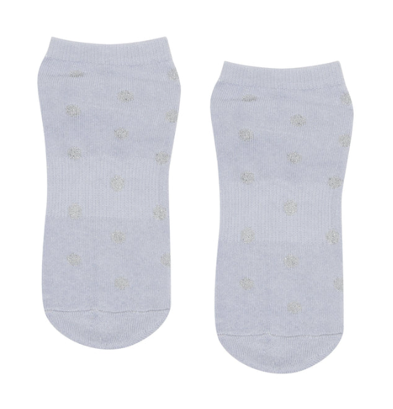 MoveActive Classic Low Rise Non Slip Grip Socks - Baby Blue With Silver Sparkle Sports
