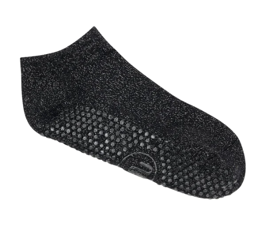 MoveActive Classic Low Rise Non Slip Grip Socks - Black Sparkle Frill