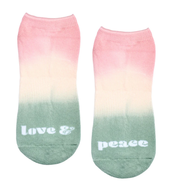 MoveActive Classic Low Rise Non Slip Grip Socks - Love & Peace