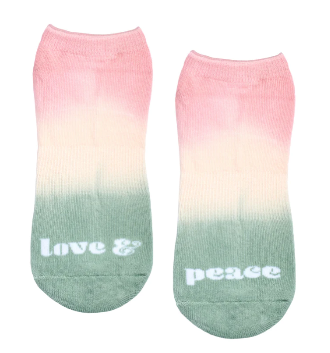 MoveActive Classic Low Rise Non Slip Grip Socks - Love & Peace