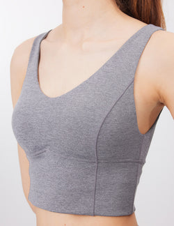 easyoga LA-VEDA Burdenless Cropped Tank - M29 M-Mid Gray