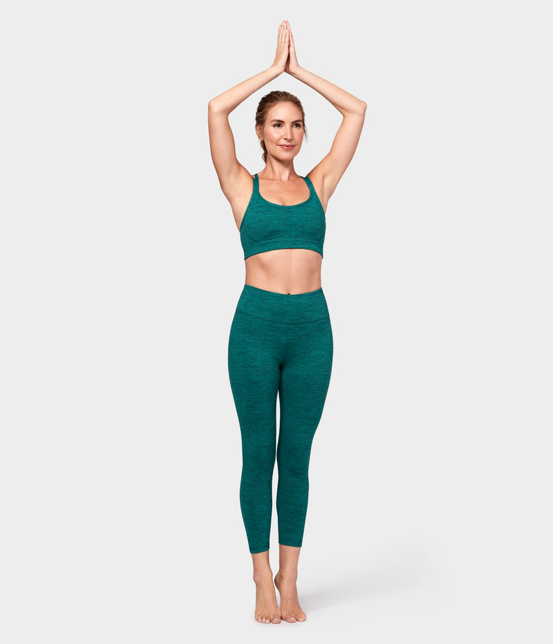 Manduka Apparel - Women's Essential Cropped Legging - Heather Emerald