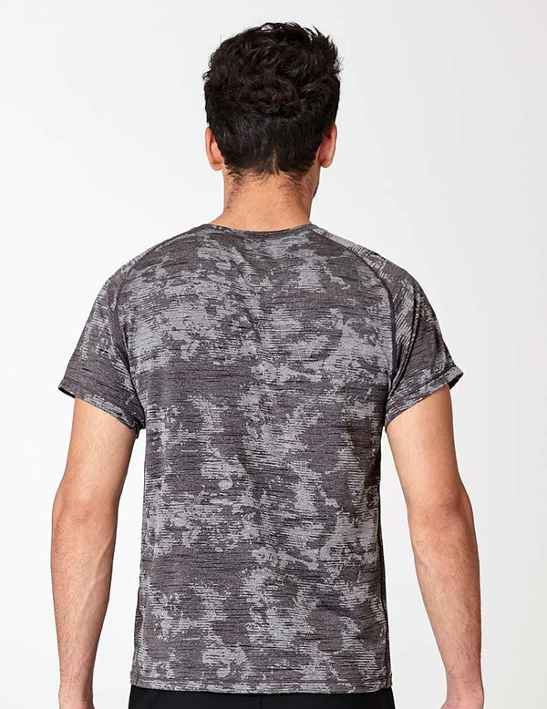 easyoga LA-VEDA Men's Action Tee - FA7 Devoré M-Gray