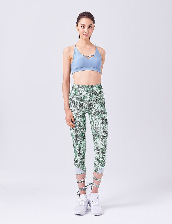 easyoga Lespiro Ballet Tie Leggings - F56 Pinecones Tree