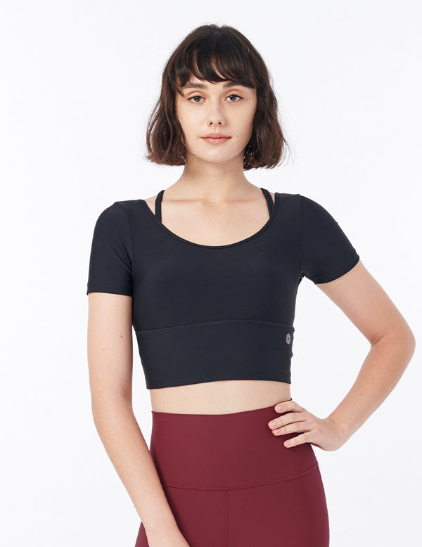 easyoga LESPIRO Elegant Cropped Tank - L1 Black