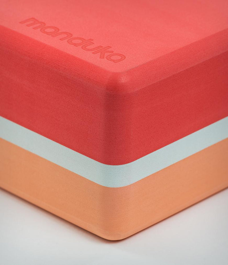 Manduka Recycled Foam Yoga Block (Limited Edition) - Coral 3-tone