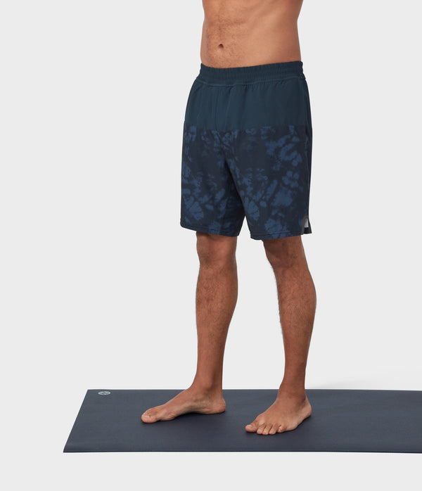 Manduka Apparel - Men's PRO Short - Classic Rise Colorblocked W/Liner - Dark Sapphire Combo