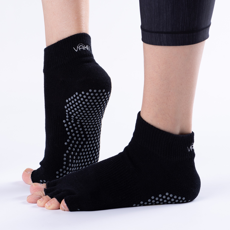 Vaken Grip Socks-1 Pair/Pack - Black Dot Grey