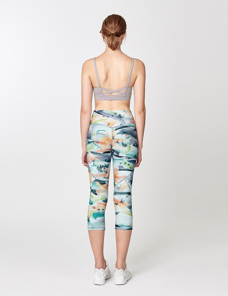 easyoga LESPIRO Loop In Cropped Tights - F90 Bright Ink Clouds