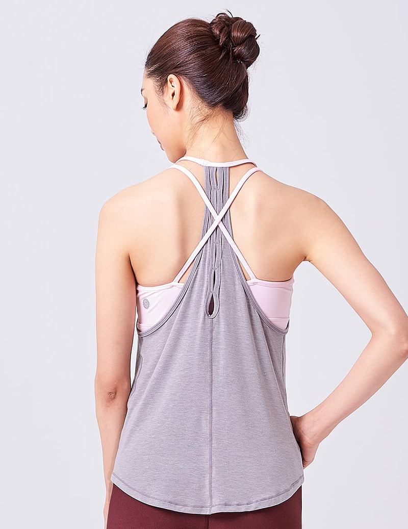 easyoga LA-VEDA Multipro Astral Layered  Tank - M7  M-Gray