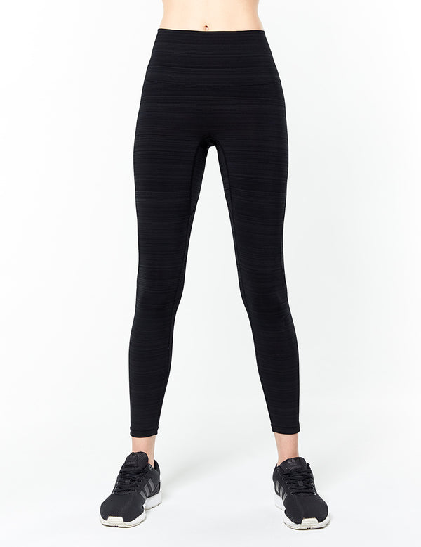 easyoga LESPIRO On- Soothing Core Tights - D50 Black Gray Stripe