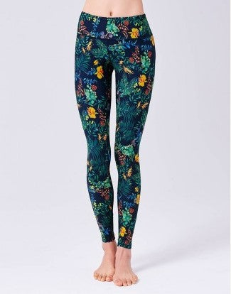 easyoga LA-VEDA Twiggy Core Pants - F66 Flowering Grasses