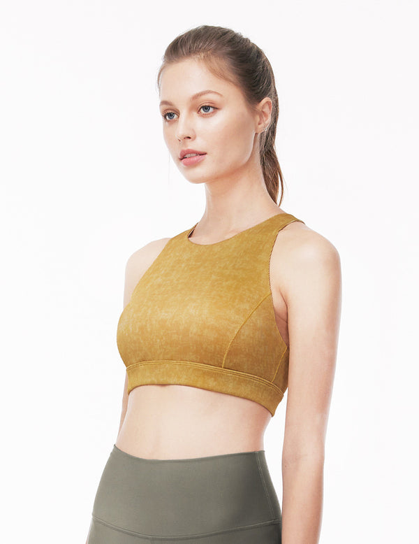 easyoga LA-VEDA Vintage Rib Bra - Y09 Mine Yellow