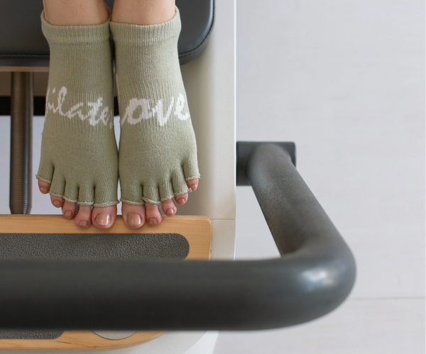 MoveActive Toeless Non Slip Grips Socks - Love Pilates Matcha