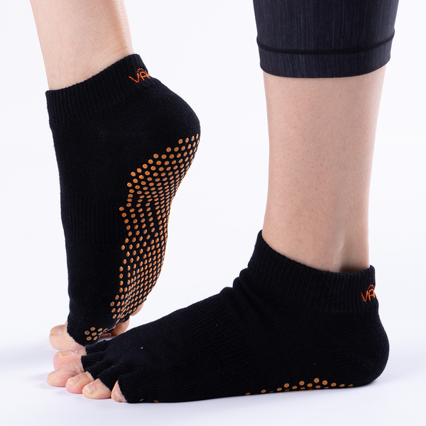 Vaken Grip Socks-1 Pair/Pack - Black Dot Orange