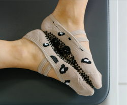 MoveActive Ballet Non Slip Grip Socks - Cheetah Nude