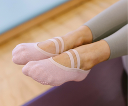 MoveActive Ballet Non Slip Grip Socks - Organic Sparkle Blush