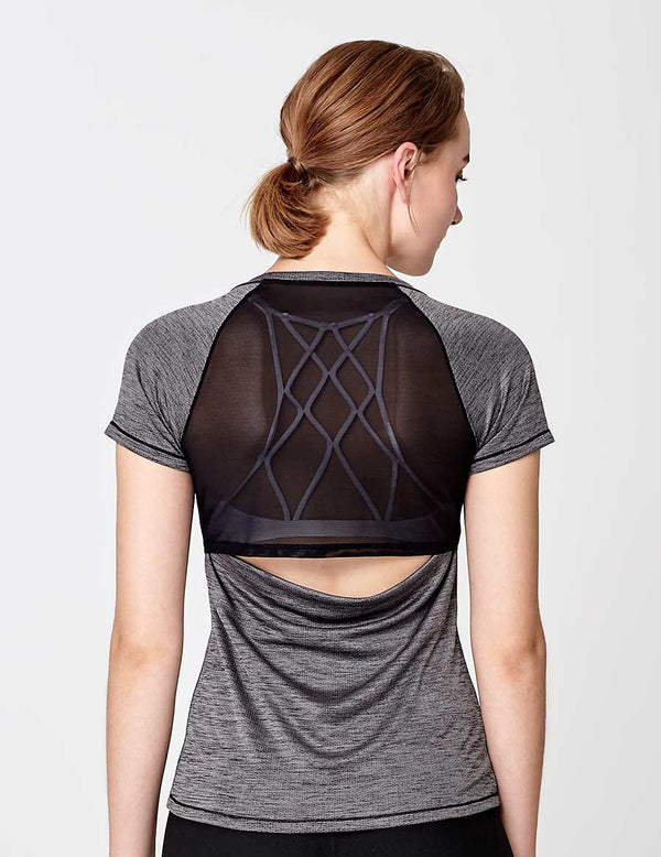 easyoga LA-VEDA Momentum-Free Short Sleeve - X04 Black/M-Gray