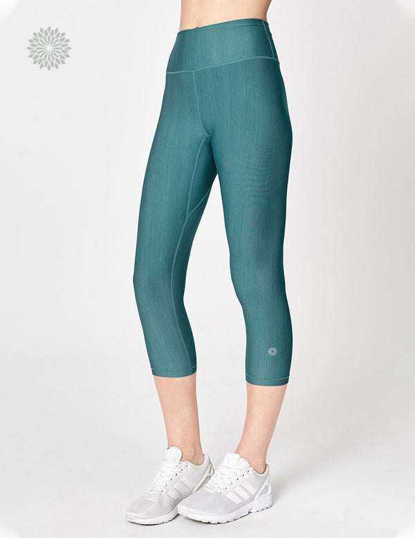 easyoga LESPIRO Glossy Slim Capris2 - G21 Lake Green