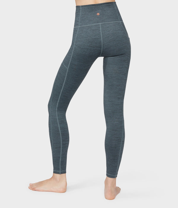 Manduka Apparel - Women's Essential Pocket Legging - Green IVY Melange