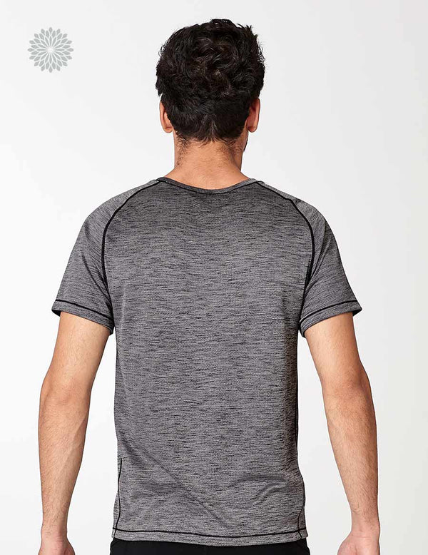 easyoga LA-VEDA Men's Fitted Tee - X04 Black/M-Gray