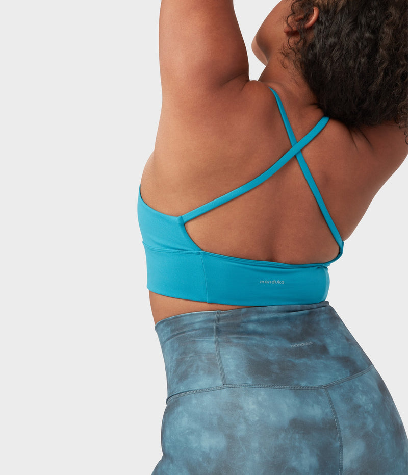 Manduka Apparel - Women's Performance Bra - Darted - Caribbean Blue