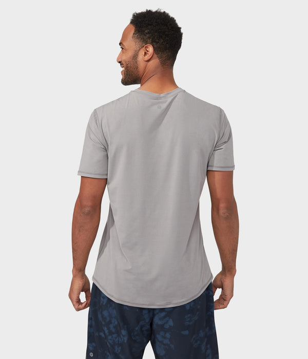 Manduka Apparel - Men's Pro Top - Tech Short Sleeve Tee - Silver Filigree