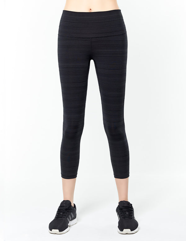 easyoga LESPIRO Move Up Cropped Tights1 - D50 Black Gray Stripe