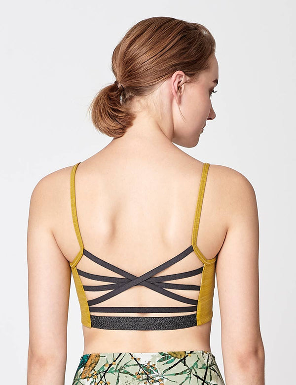 easyoga Lespiro Brace Up Bra - M35 Mustard jute