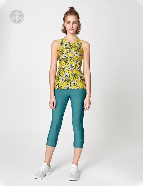 easyoga LESPIRO Glossy Slim Capris2 - G21 Lake Green