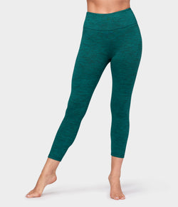 Manduka Apparel - Women's Essential Cropped Legging - Heather Emerald