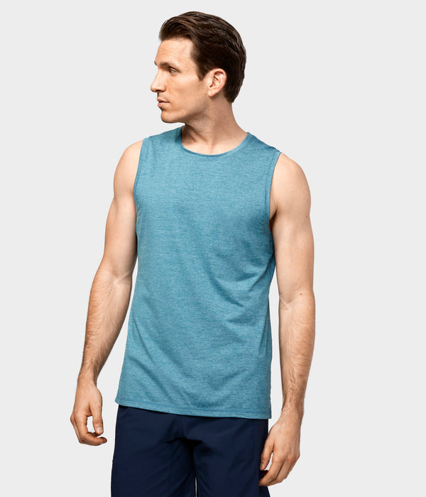 Manduka Apparel - Men's Cross Train Tank 01 - Heather Maldive