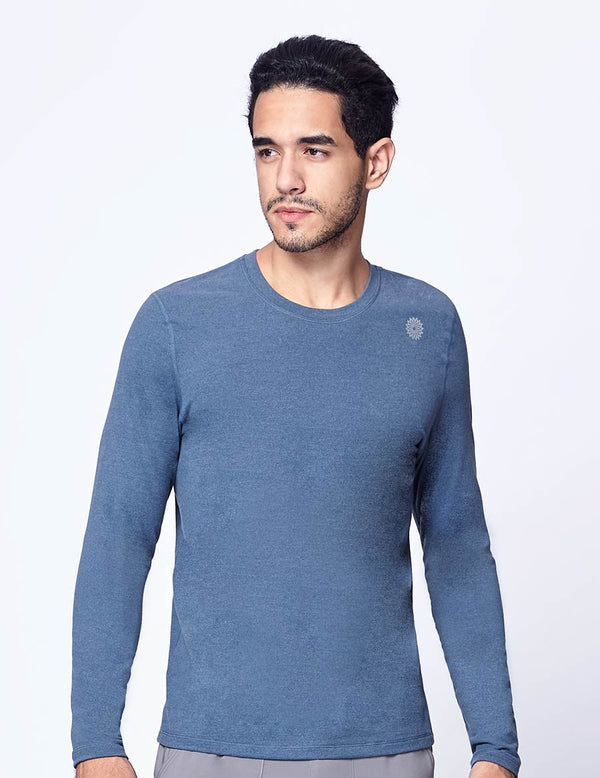 easyoga LESPIRO Men's Stretch Long Sleeve - M33 M-Ink Blue