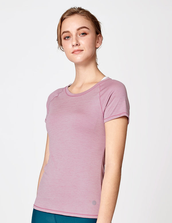 easyoga LA-VEDA Momentum-Free Short Sleeve - X05 Dry Rose/M-Purple