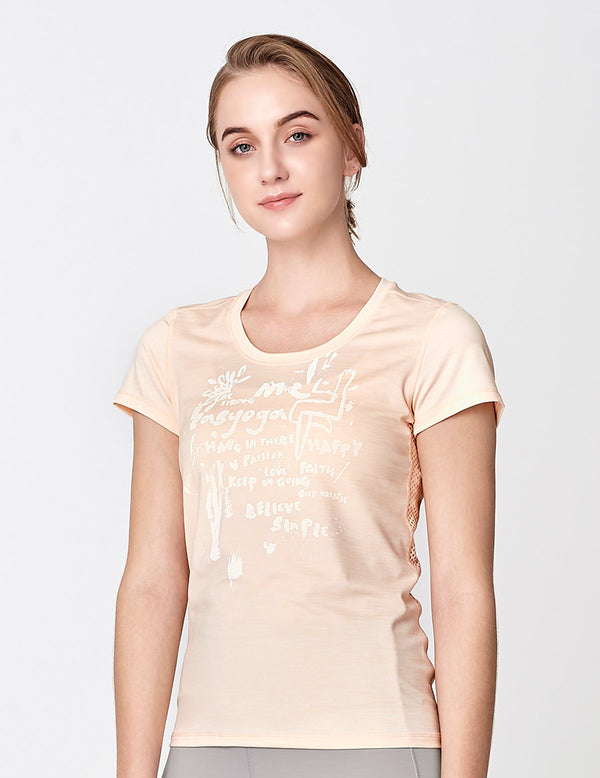 easyoga LESPIRO Go Sport Tee - M34 M-White Peach