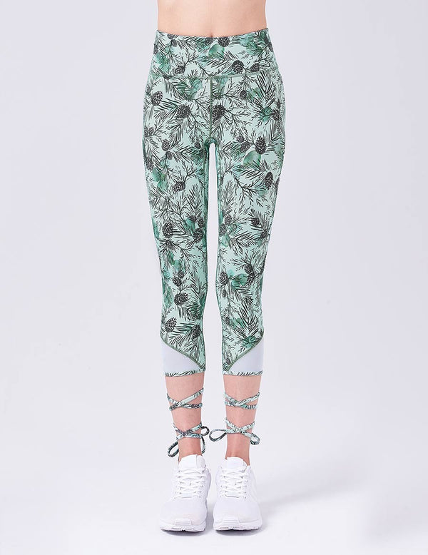 easyoga Lespiro Ballet Tie Leggings - F56 Pinecones Tree