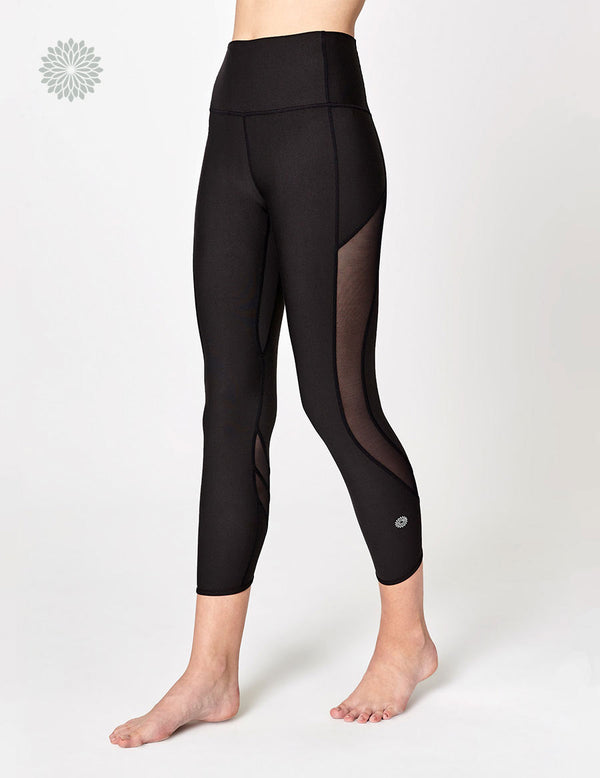 easyoga LA-VEDA Groovin' Mesh Cropped Tights - L1 Black